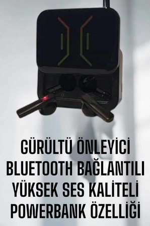 Powerbankli Bluetooth Kulaklık Yüksek Ses Kaliteli Kablosuz -