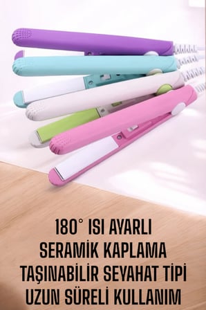 180°C Isı ve Uzun Süre Kalıcı Düzlük Sağlayan Mini Saç Düzleştirici -