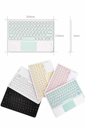 Touchpad Tüm Cihazlara Uyumlu Bluetooth Klavye Touchpad Slim Kablosuz Wifi Q Klavye -