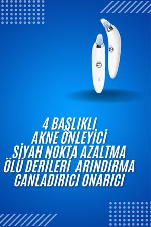 4 Başlıklı Pilli Vakumlu Siyah Nokta Temizleyici Akne Ve Sivilce Önleyici -