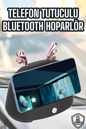 Bluetooth Hoparlör Telefon Tutuculu Akıllı Hoparlör Uzun Pil Ömrü -