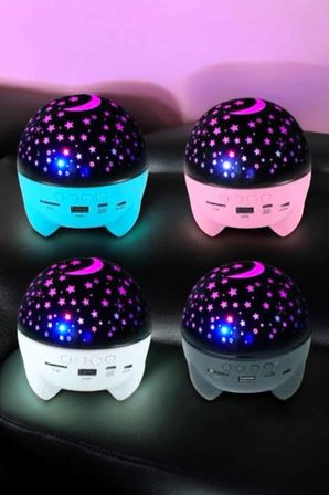 Gökyüzü Temalı Bluetooth Ve Hoparlörlü Şarjlı Çocuk Gece Lambası -