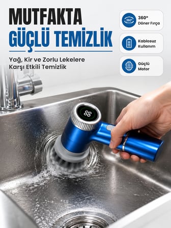 Dijital Göstergeli Şarjlı Temizlik Fırçası ile Konforlu Kullanım Deneyimi -