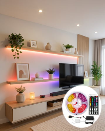 5 metre RGB LED şerit 5050 SMD 54 LED/m uzaktan kumandalı