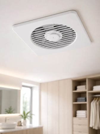Dekoratif Banyo ve Mutfak Aspiratörü 150 mm 20,8 x 20,8 cm 20 W Havalandırma Fanı