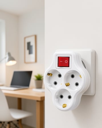 3 Çıkışlı Topraklı Priz Adaptörü Anahtarlı UCZZDLYN3LUANAHTARLIGOLYAT-4