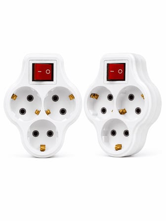 3 Prizli Direkt Priz Takılan Kablosuz Çoklayıcı 2'li Set