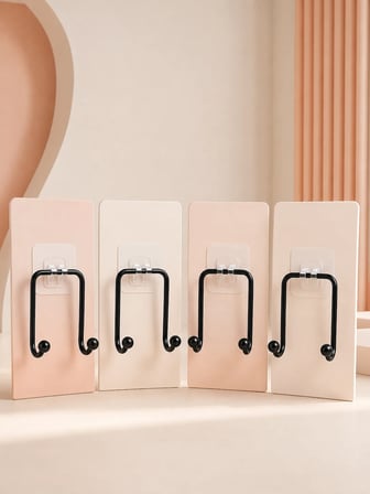 4'lü Yapışkanlı Askı Seti Mutfak Banyo ve Ev İçin Duvar Askısı
