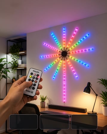 RGB LED Duvar Lambası Uzaktan Kumandalı Telefon Kontrollü UCZZDP626IŞIK-3-1