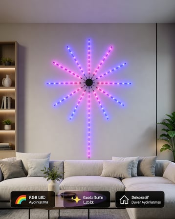 RGB LED Duvar Lambası Telefon Kontrollü UCZZDP626IŞIK-5-1