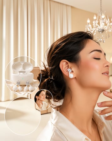Küpe Tasarım Kablosuz Bluetooth Kulaklık Uzun Süreli Şarj