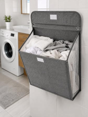 Katlanır Duvar Askılı Çamaşır Sepeti Geniş İç Hacimli Banyo Düzenleyici