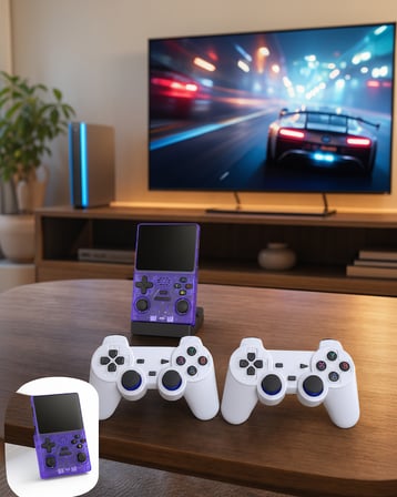 Taşınabilir Oyun Konsolu 3.5 inç IPS Ekran ve Kablosuz Oyun Kolu