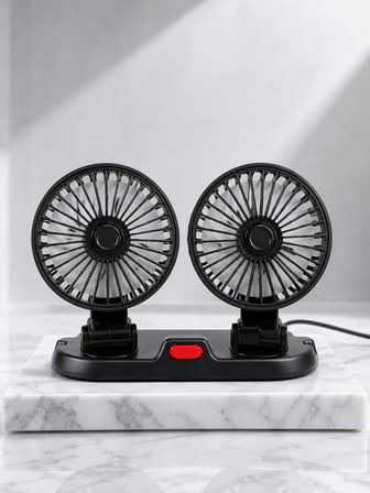 Çift Başlıklı Araç İçi USB Vantilatör Soğutucu Fan