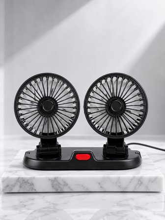 USB Bağlantılı Çift Başlıklı Araç İçi Soğutma Vantilatörü