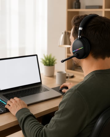 Kablosuz Kulak Üstü Kulaklık Bluetooth 5.0 RGB Işıklı UCZZMAX17-2-1