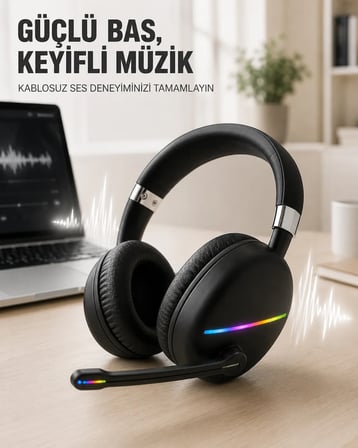 RGB SİYAH KULAKLIK MAX-17