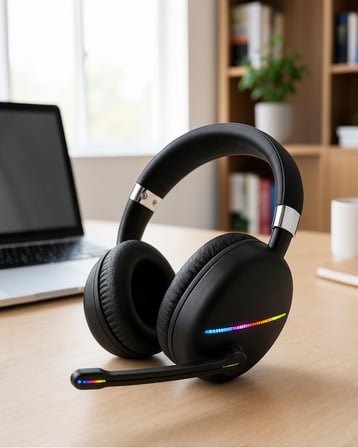 Kablosuz RGB Siyah Kulaklık UCZZMAX17-6
