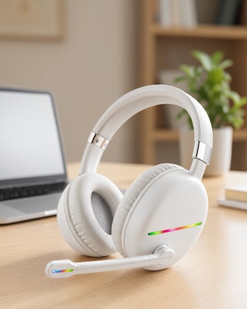 Kulaklık Bluetooth Kulak Üstü RGB Işıklı UCZZMAX17BEYAZ-4-1