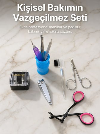 Taşınabilir Manikür Bakım Seti Günlük El Ayak ve Kaş Bakım Kiti
