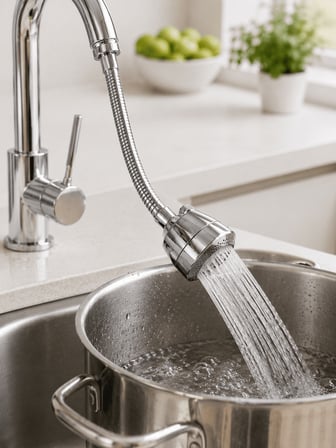 360° Dönebilen Krom Musluk Başlığı Uzatma Aparatı