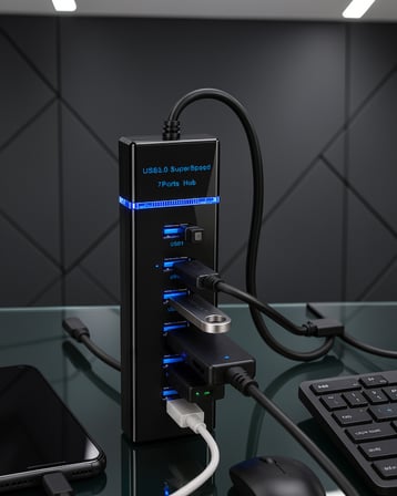 7 Port USB 3.0 Hub 5Gbps Süper Hızlı