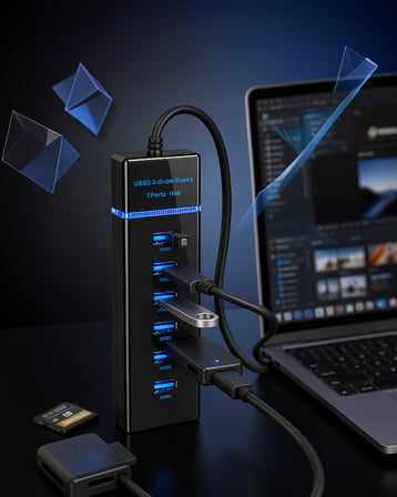 USB 3.0 Çoklayıcı 7 Port Yüksek Hızlı