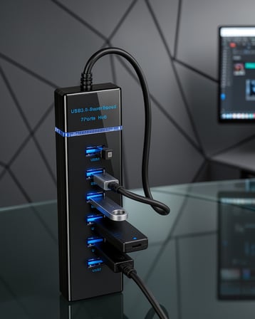 7 Port USB 3.0 Hub 5Gbps Veri Aktarım