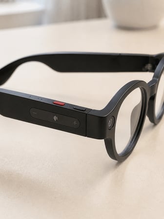 Özellikli Siyah Bluetooth Akıllı Gözlük Dahili Kameralı Fotoğraf Video Kayıt AI