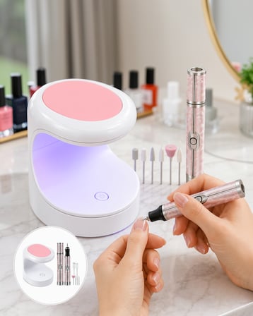 20.000 RPM Tırnak Matkabı + Mini LED Oje Kurutma Cihazı Seti