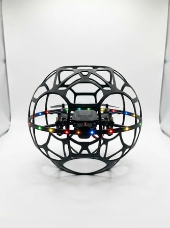 El Hareketi Kontrollü Futbol Topu Tasarımlı Drone LED Işıklı