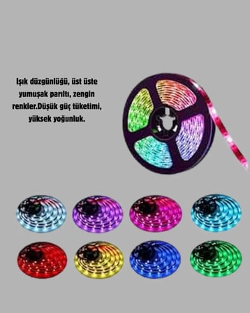 Renkli Smart LED Şerit – Suya Dayanıklı, Esnek, Enerji Tasarruflu