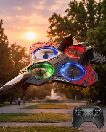 Uzaktan Kumandalı Drone Uçak LED Işıklı 360 Derece Akrobatik Hareket Özellikli -
