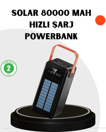 Powerbank Hızlı Şarj Solar Güneş Enerjili Çok Girişli -