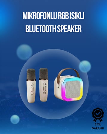 Bluetooth, USB ve AUX Girişli Çok Fonksiyonlu Karaoke Hoparlör -