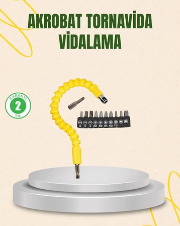 12 Parça Akrobat Vidalama Uç Seti Esnek Dar Alan Kullanım