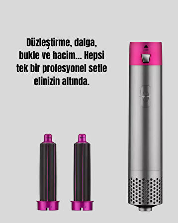 5 Parça Saç Şekillendirme Seti Düzleştirme Dalga ve Bukle Yapma