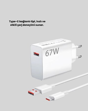 67 Watt Type C Hızlı Şarj Başlık Xiaomi Black Shark Uyumlu Yeni Nesil