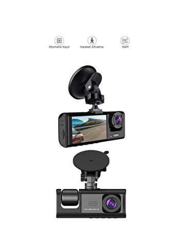 3 Kameralı Dashcam Sistem – Geri Görüş Yardımı, Park Koruması ve G-Sensör