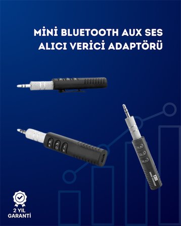 Kablolu Hoparlör ve Kulaklıklar İçin Bluetooth Adaptör | Mini Boy, Klipsli, Taşınabilir -