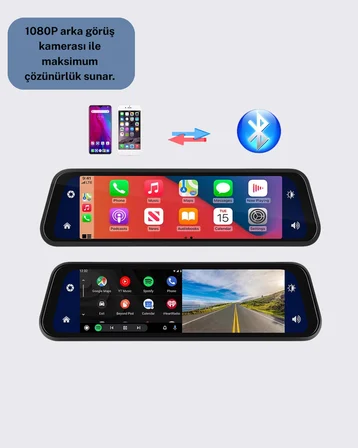 Ultra Geniş Açılı Araç Kamerası Dokunmatik Ayna Kayıtlı -