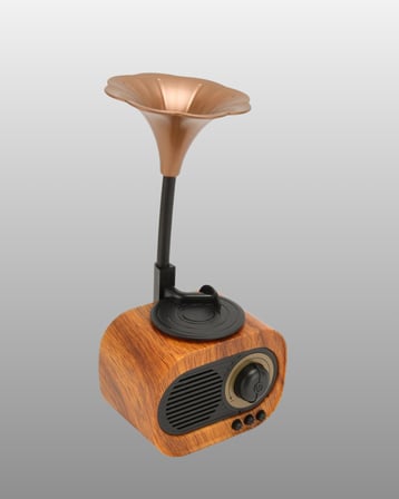 Kablosuz Retro Radyo Hoparlör 5W Güçlü Ses USB Hafıza Kart Destekli -