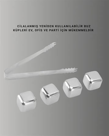 Paslanmaz Metal Buz Küpleri-Çok Amaçlı Kullanıma Uygun