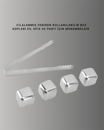 Hızlı Soğutma Özellikli Paslanmaz Metal Buz Küpü Takımı Yeni Nesil -
