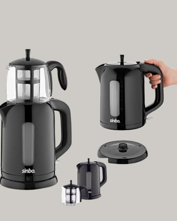 0,9 L Cam Demlik ve 1,7 L Su Haznesi ile Çay Keyfi Yeni Nesil -