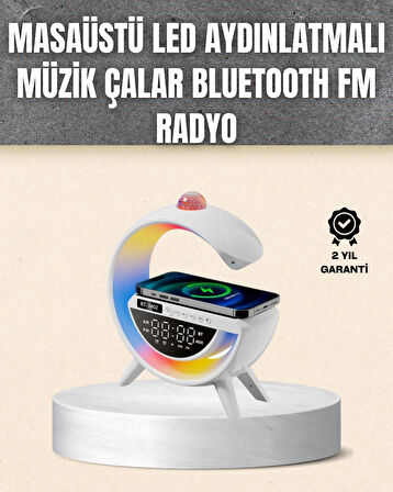 7 Ses Efektli RGB Işıklı FM Destekli Kablosuz Şarjlı Bluetooth Hoparlör