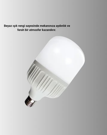 Uzun Ömürlü Şarjlı LED Ampul 30 Watt Güçlü Aydınlatma -