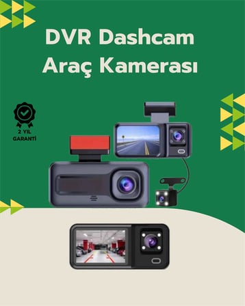 Tam Kapsamlı Araç Güvenliği: 3 Kameralı Full HD Kayıt Sistemi ile Ön, İç ve Arka Görüş -