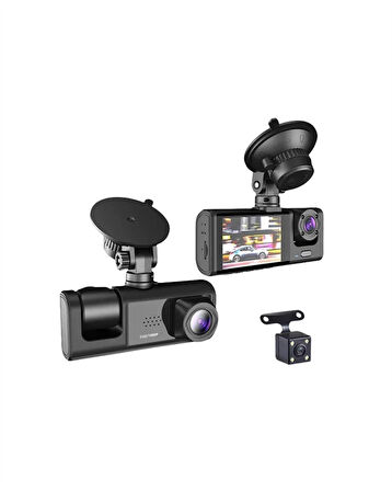 Full HD Çözünürlüklü Üç Kameralı Araç İçi Kamera – Park ve Sürüş Güvenliği