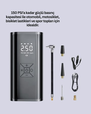 Bisiklet, Motosiklet ve Araçlar İçin Çok Amaçlı Hava Pompası